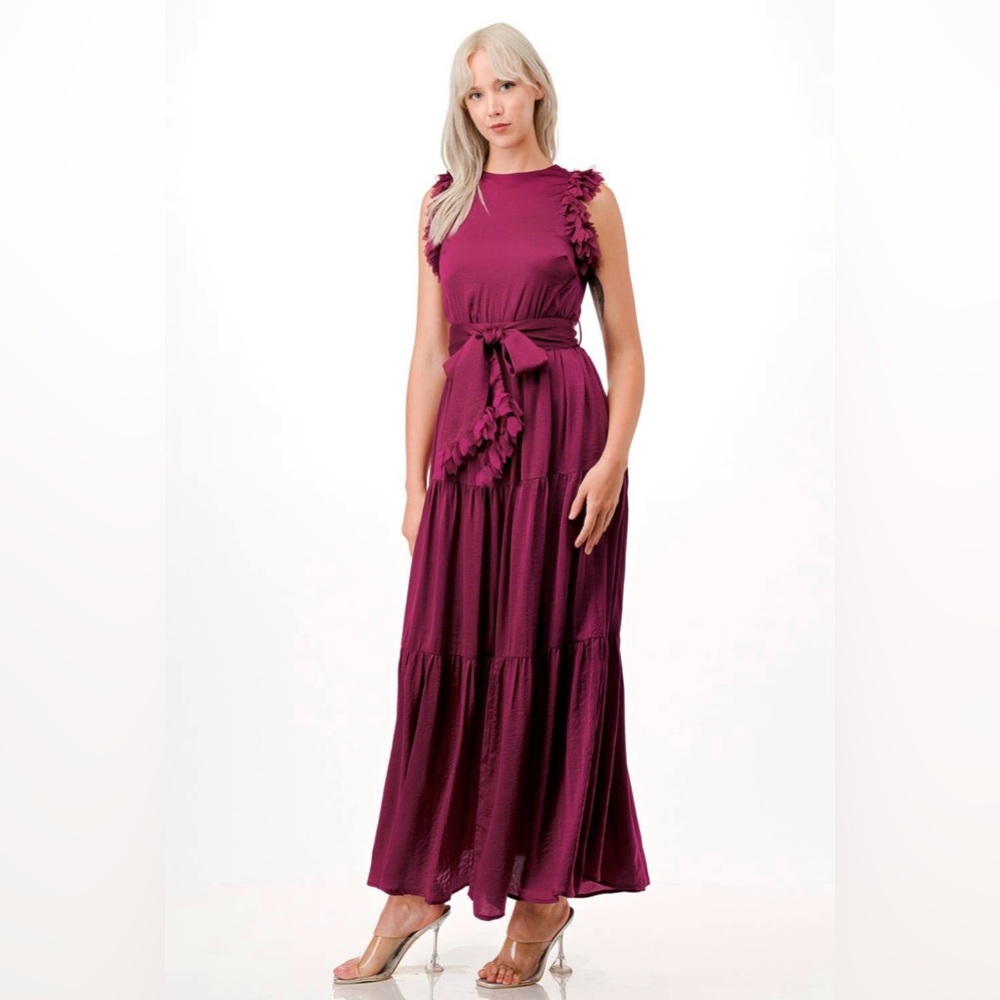 NWT Boutique Alora Magenta Sleeveless Maxi Dress - Picture 4 of 6